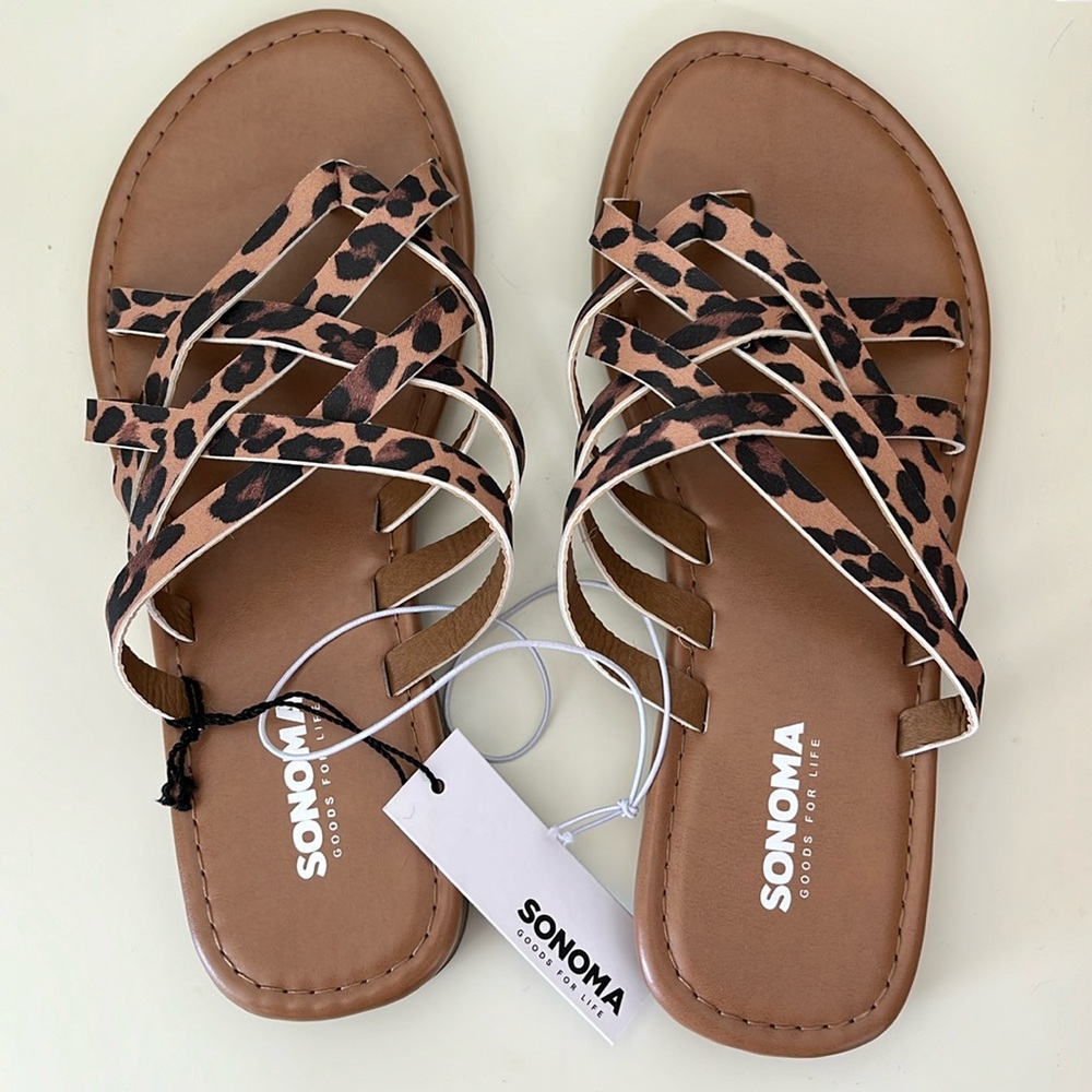Size 5/6 Sonoma cheetah leopards print sandals new